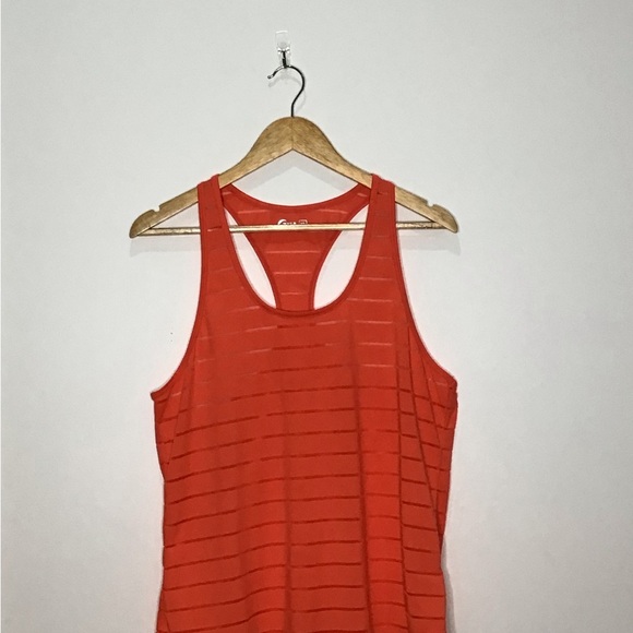 ZYIA Active Orange Coral Striped Tank Razor Back Women’s Size XL - Picture 3 of 8